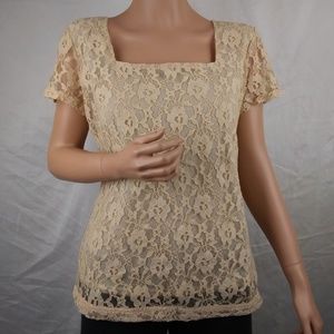 Vintage Lace Blouse in Ecru Sz M